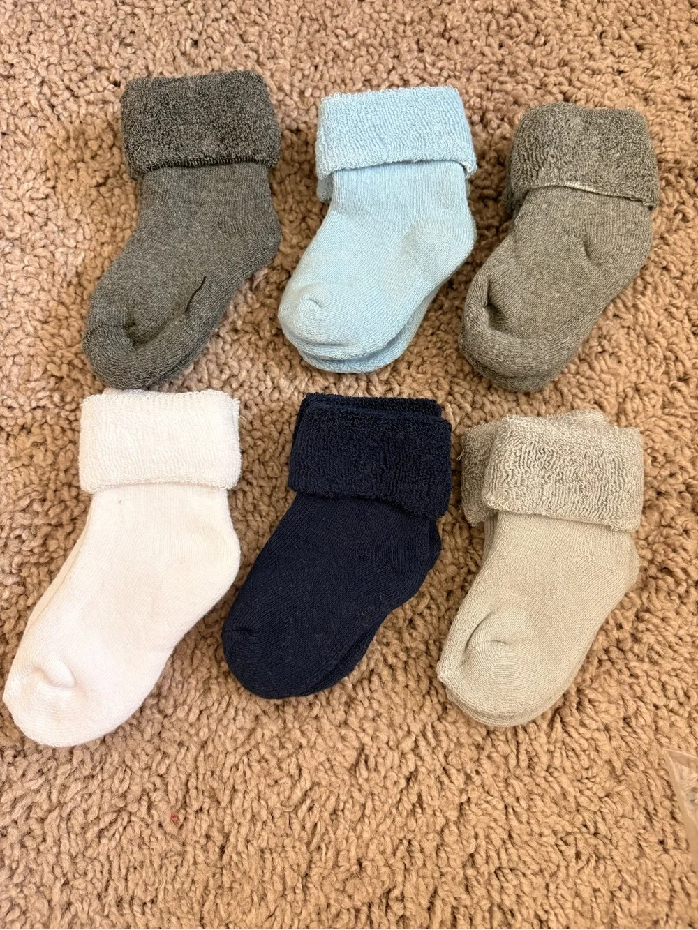 Baby Fold-Top Terry Socks - 6 Pack (Multiple Colors)